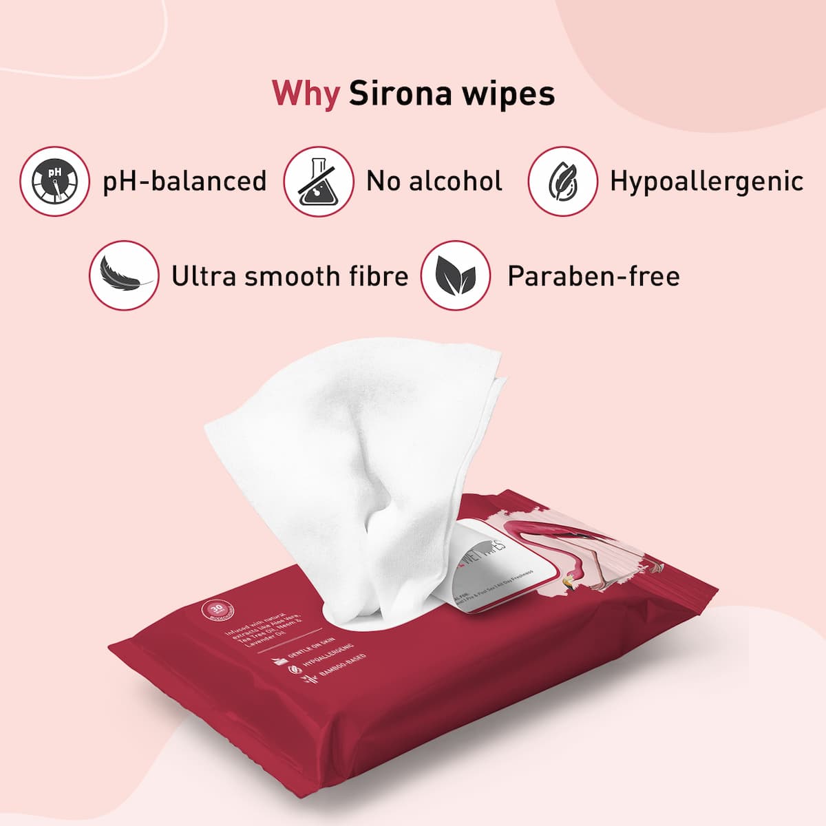 Sirona - Natural Intimate Wipes - Pack of 5