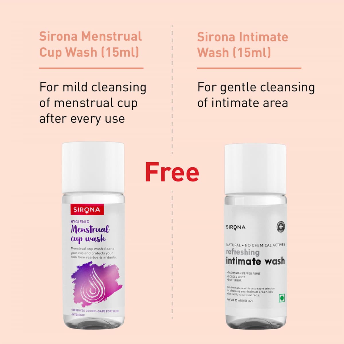 Sirona - Menstrual Cup Combo Intimate & Cup Wash 15ml - Small