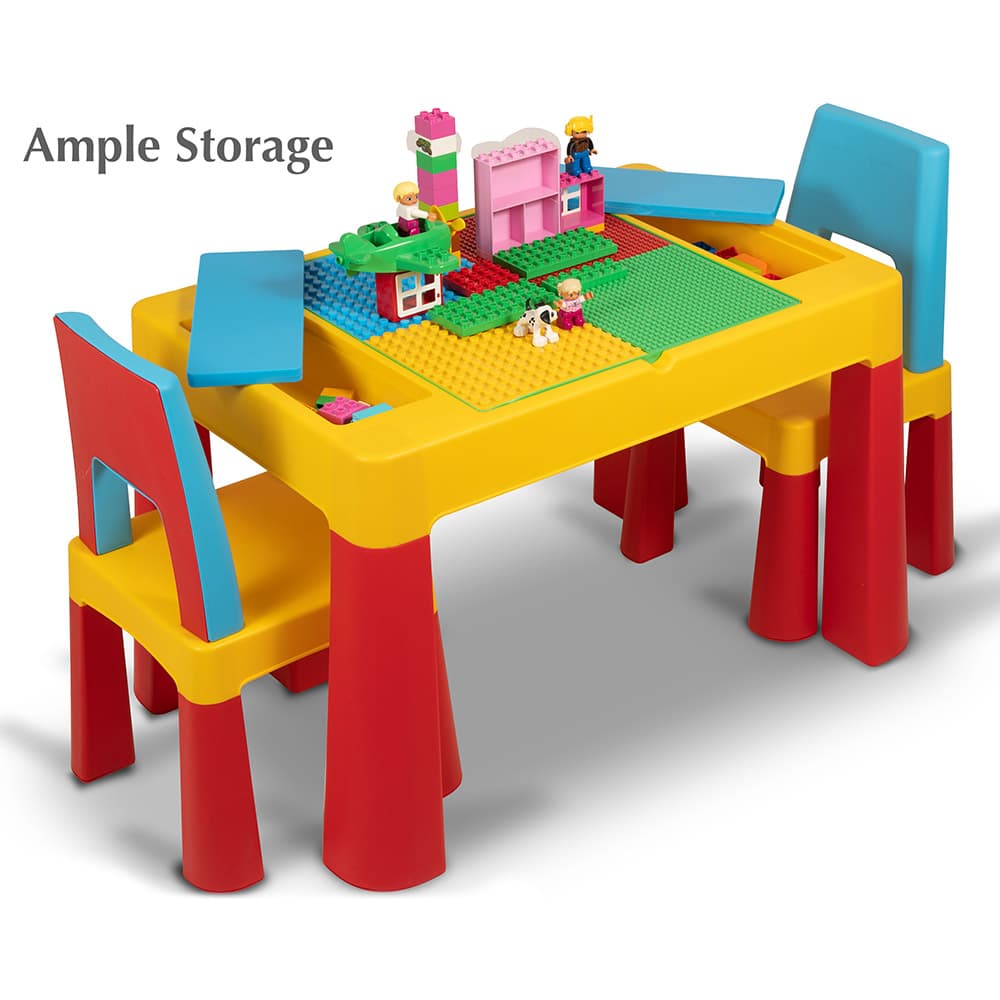 Home Canvas 2-in-1 Kids Building Block Study Table