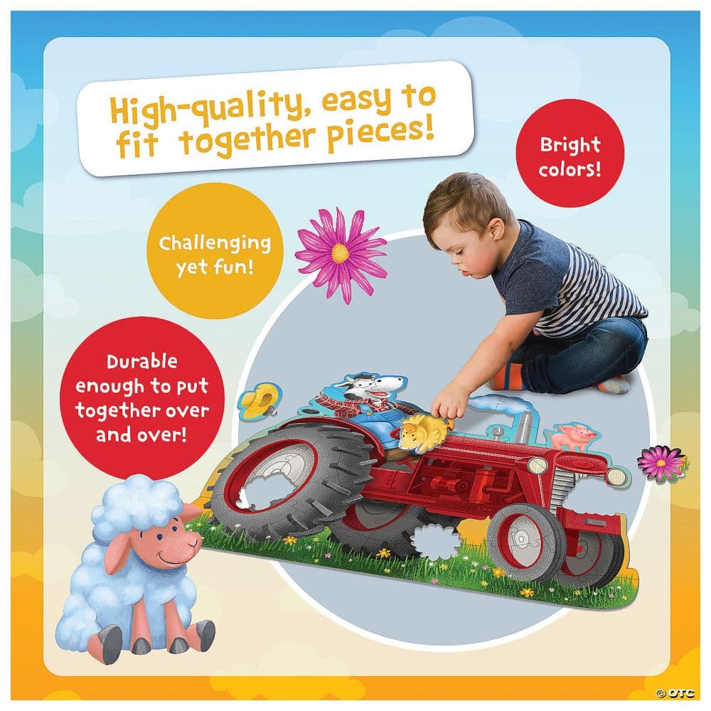 Peaceable Kingdom - Floor Puzzle - Tractor - 47pcs