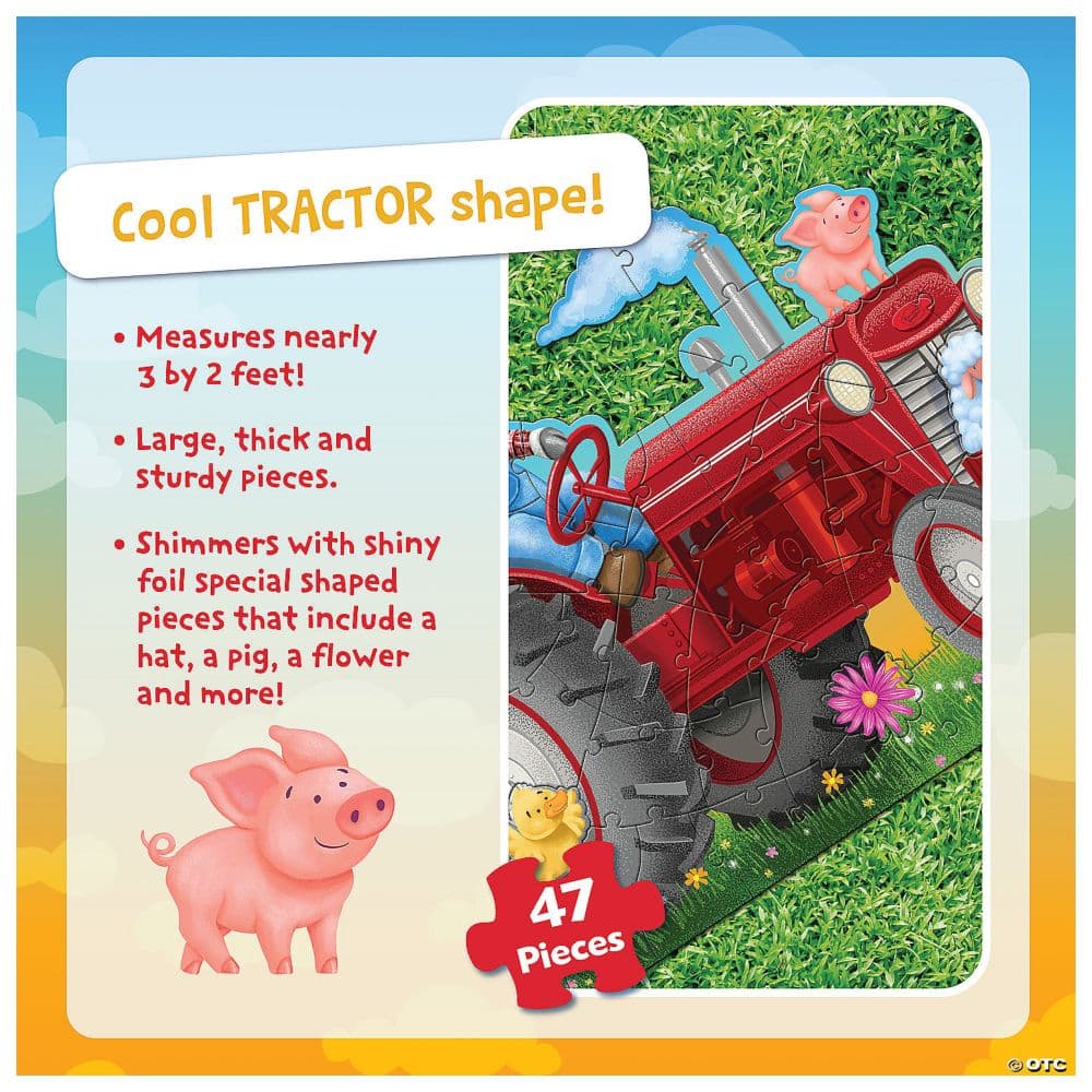 Peaceable Kingdom - Floor Puzzle - Tractor - 47pcs