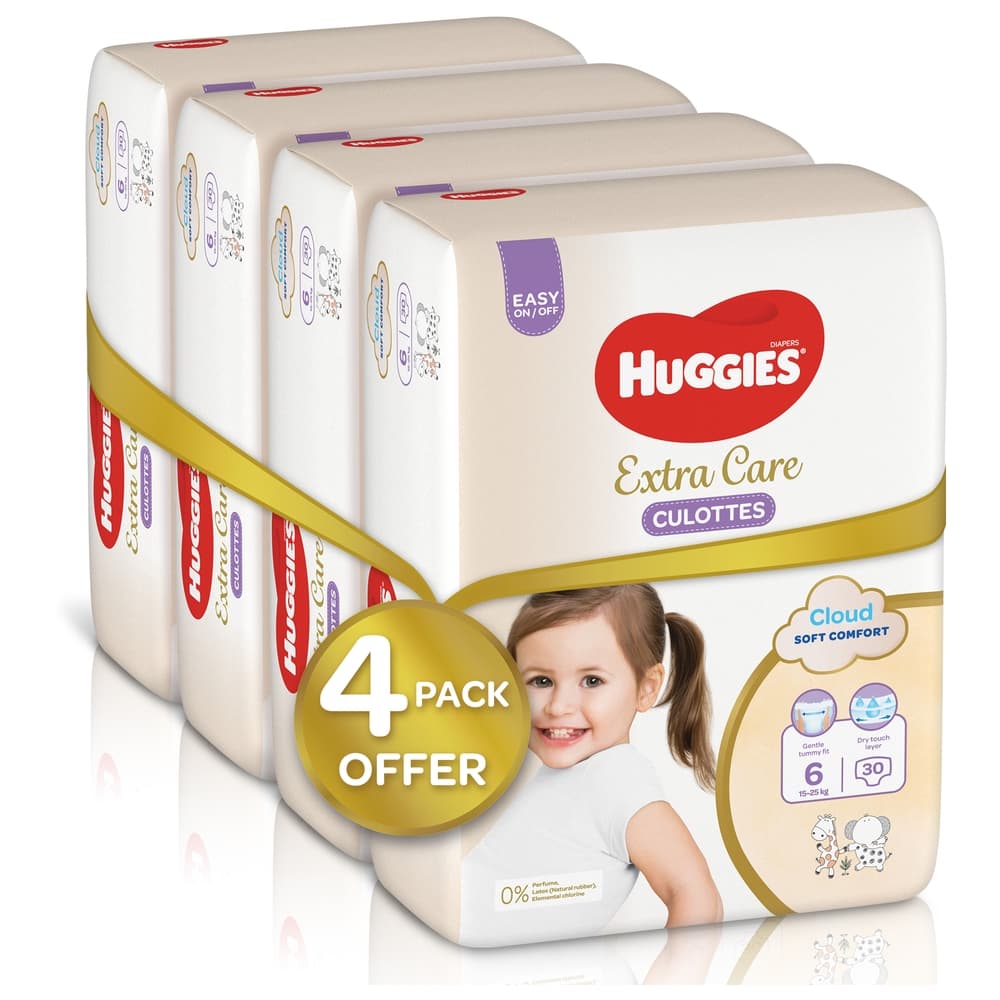 Huggies - Extra Care Culottes, Size 6, 15-25 kg, Super Mega Pack, 120 Diaper Pants