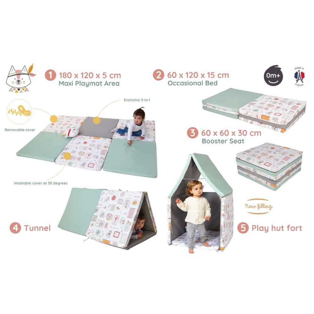 Tineo - 5-in-1 Smart & Fun Playmat, Indian Spirit - 180 x 120 cm