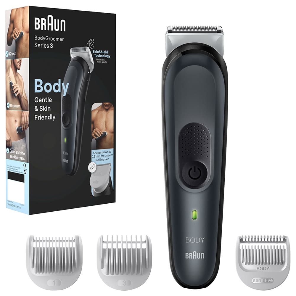 Braun - Series 3 Body Groomer With 3 Grooming Tools - Grey