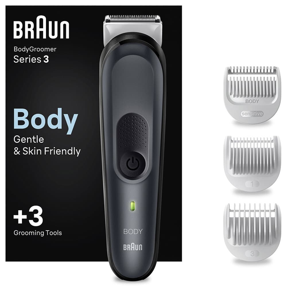 Braun - Series 3 Body Groomer With 3 Grooming Tools - Grey