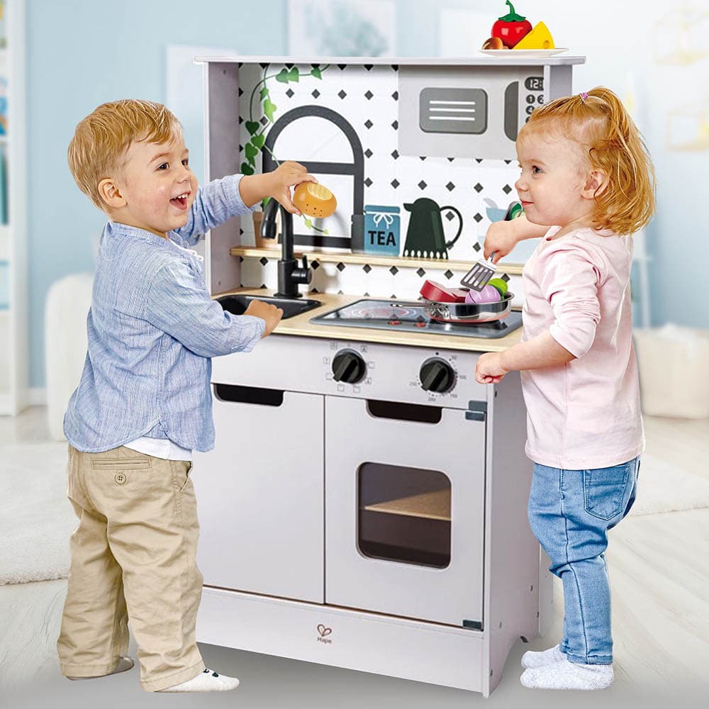 Hape - Light & Sound Kitchen Playset w/ Accessories - Grey