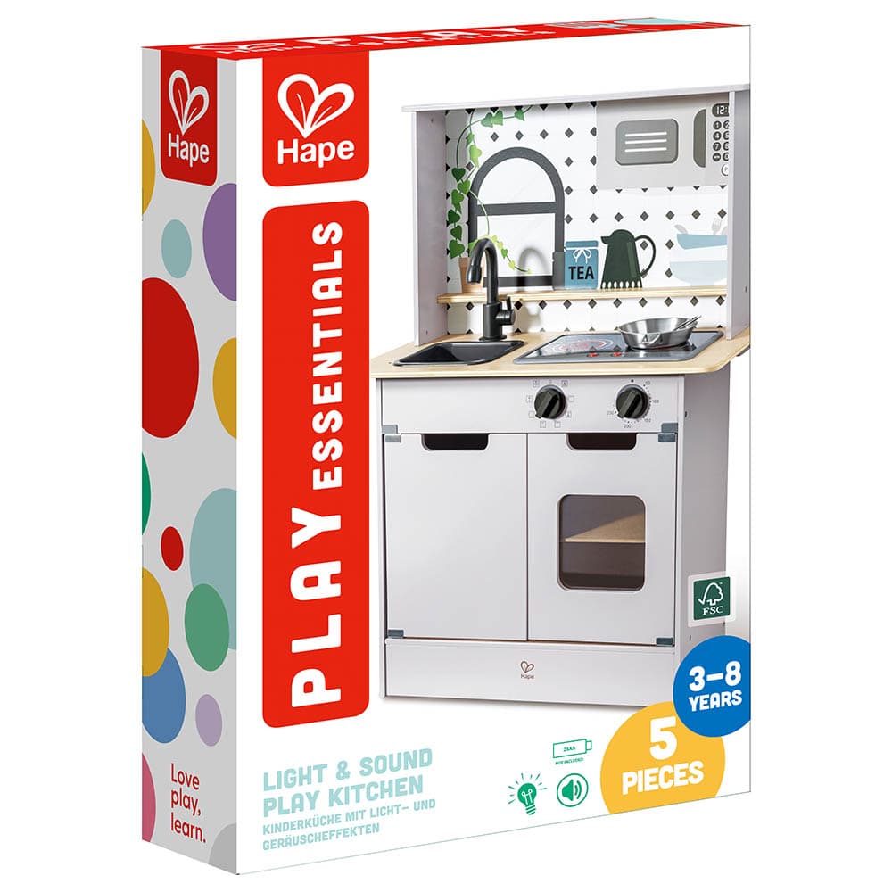 Hape - Light & Sound Kitchen Playset w/ Accessories - Grey