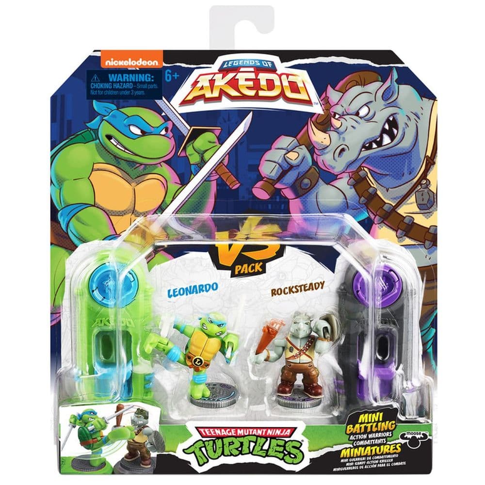 Akedo - TMNT S1 Leonardo Vs Rocksteady Action Figure