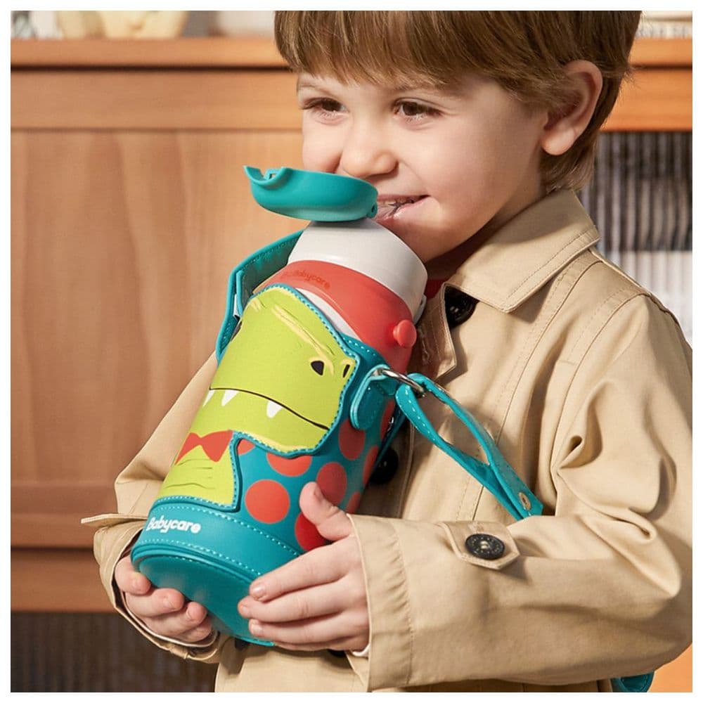 Babycare - 3-in-1 Vacuum Bottle With Straw - Dinosaur - 600 ml