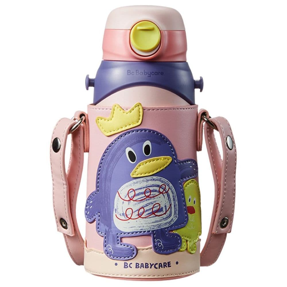 Babycare - 3-in-1 Vacuum Bottle With Straw - Penguin - 600 ml