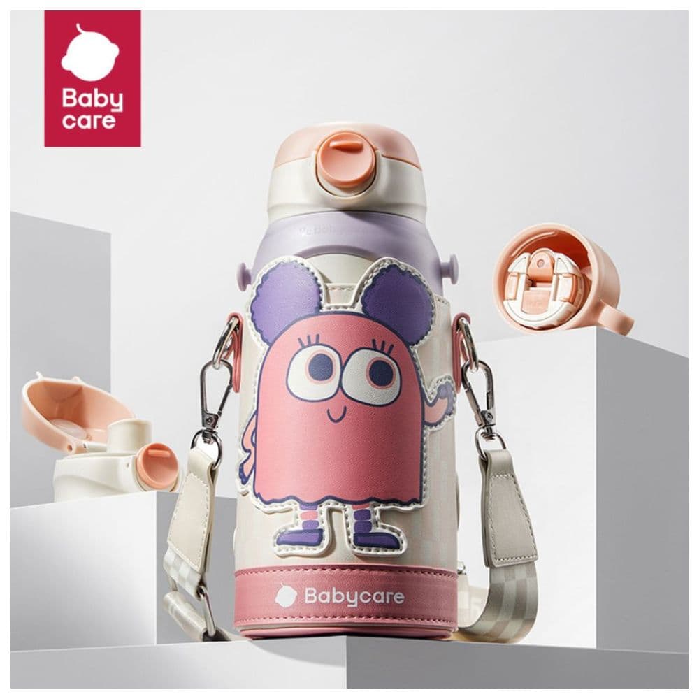 Babycare - 3-in-1 Vacuum Bottle With Straw - Pink Lady - 600 ml