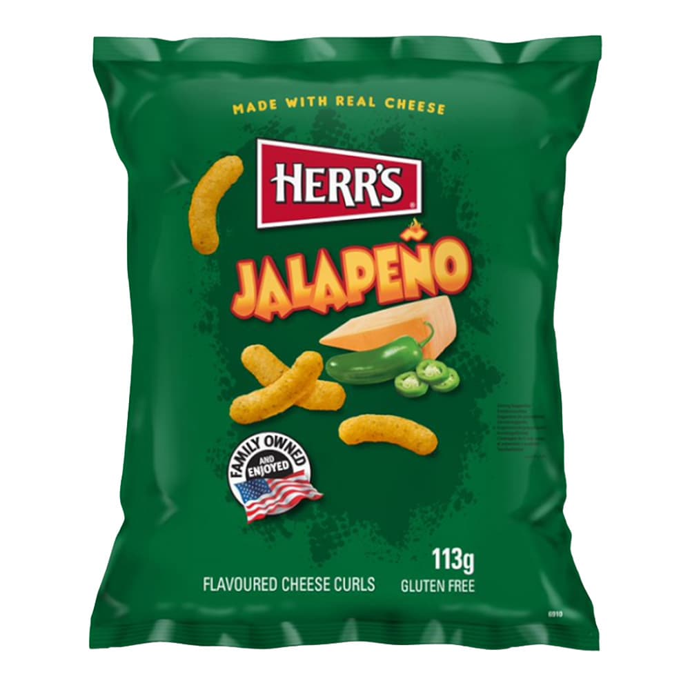 Herr's - Gluten Free Jalapeno Cheese Curls Snack - 113 g