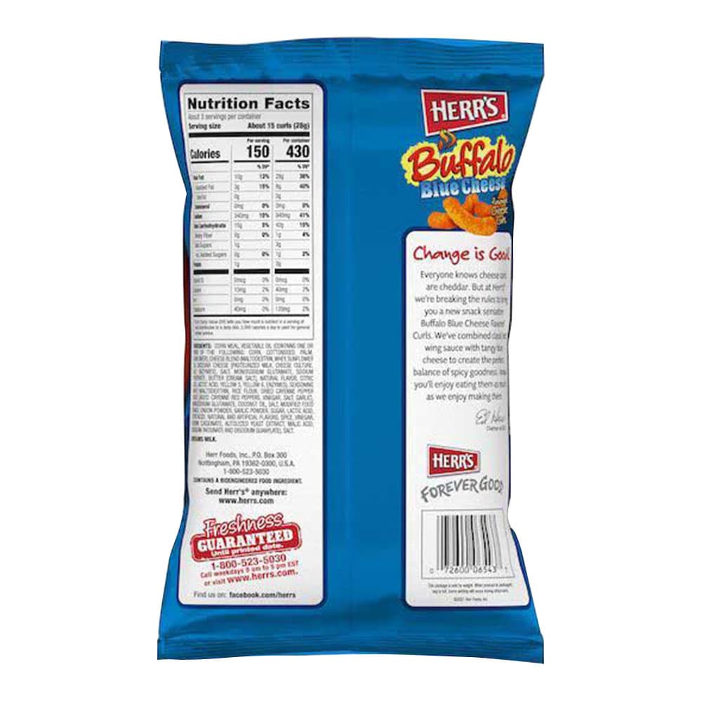 Herr's - Gluten Free Buffalo Blue Cheese Curls Snack - 113 g