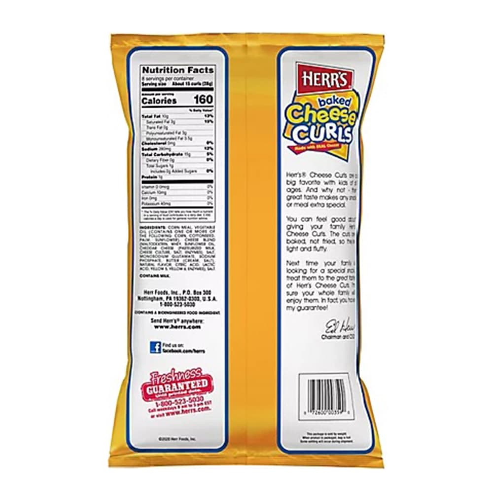 Herr's - Gluten Free Baked Cheese Curls Snack - 113 g