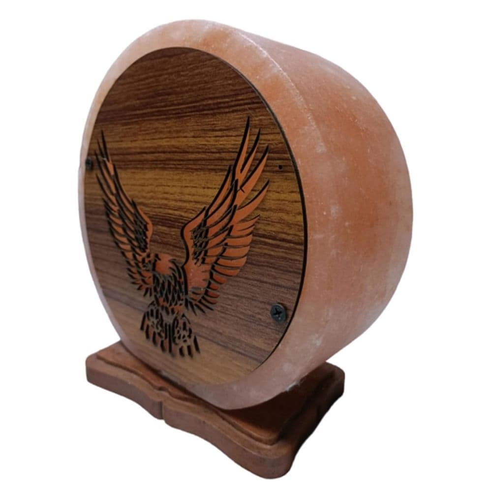 Himalayan Salt - Natural Lamp w/ Wood Base - Eagle