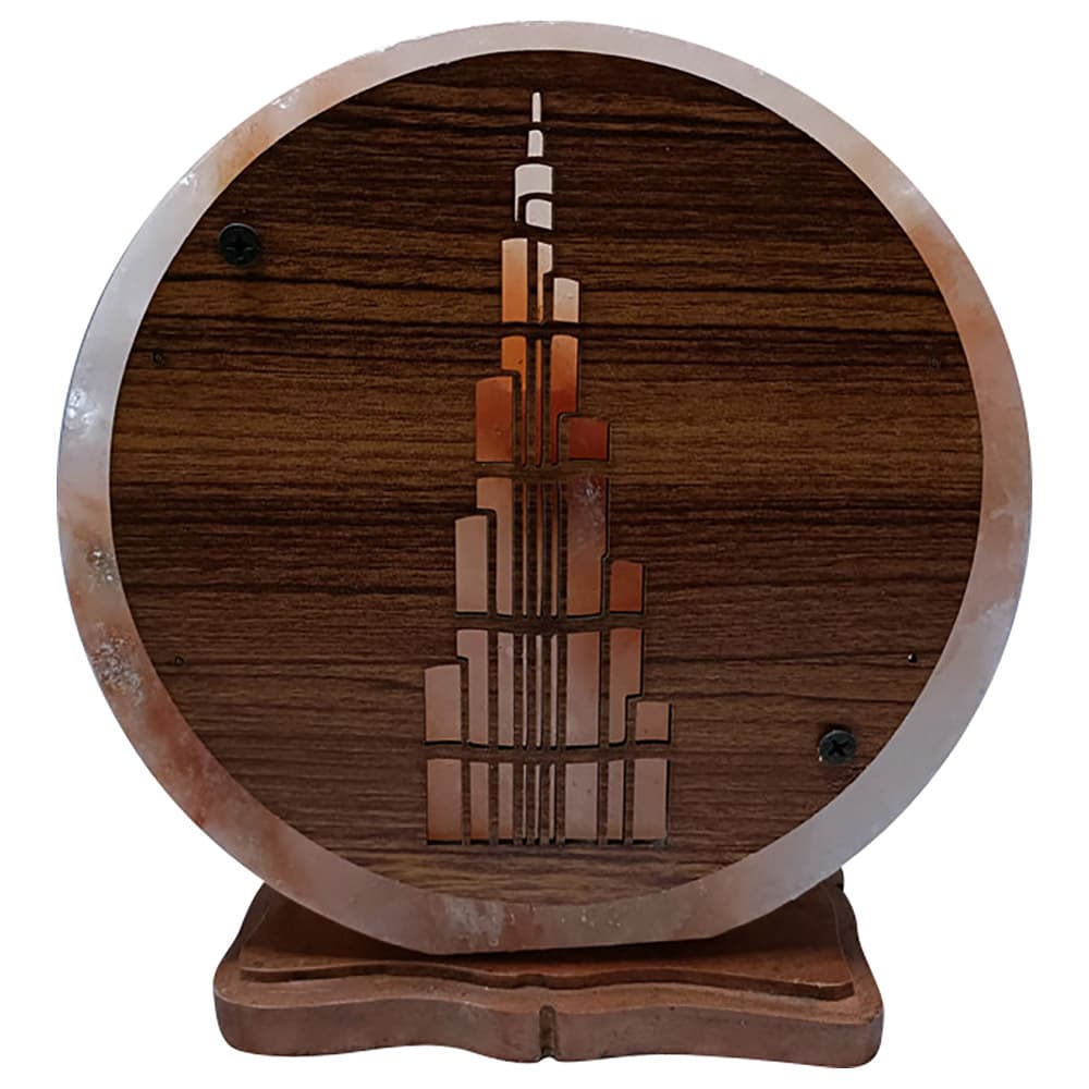 Himalayan Salt - Natural Lamp w/ Wood Base - Burj Khalifa