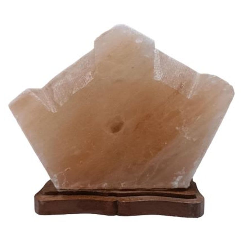 Himalayan Salt - Natural Lamp w/ Wood Base - Boat