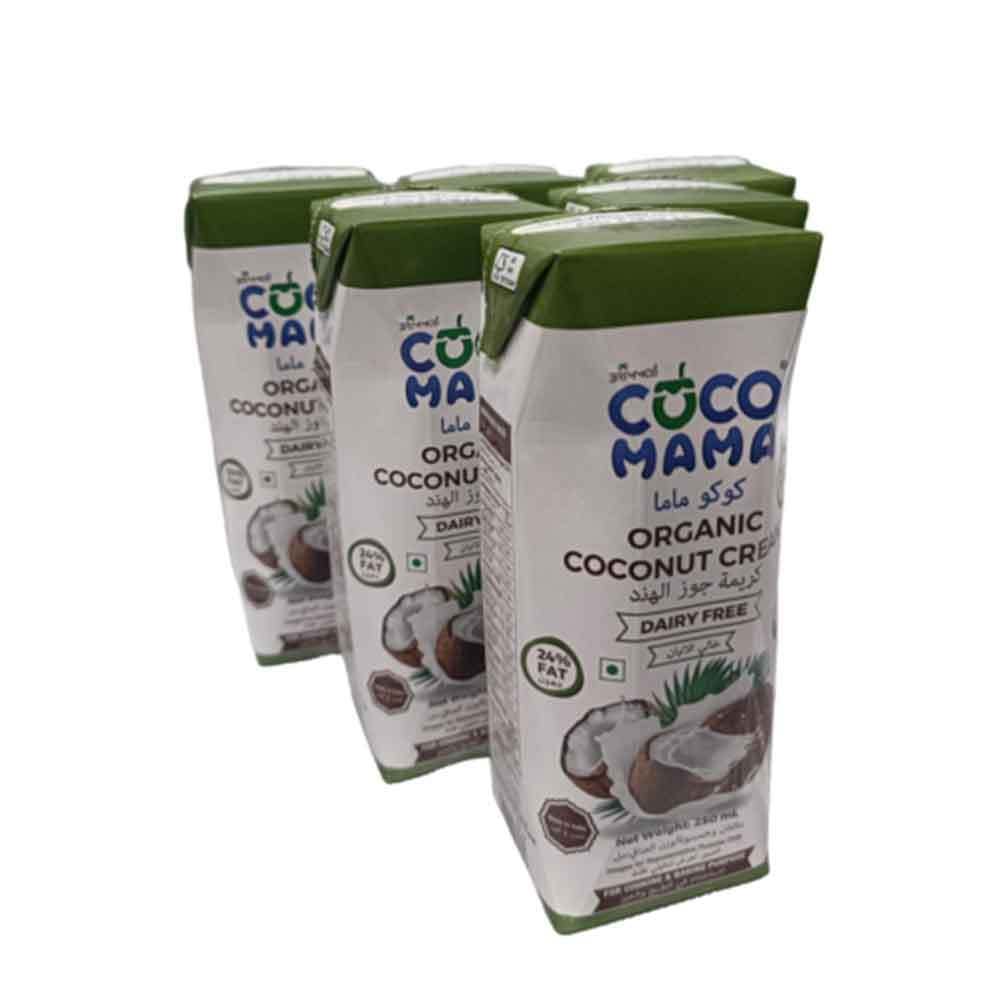 Coco Mama - Organic Coconut Cream - 250 ml - Pack of 6