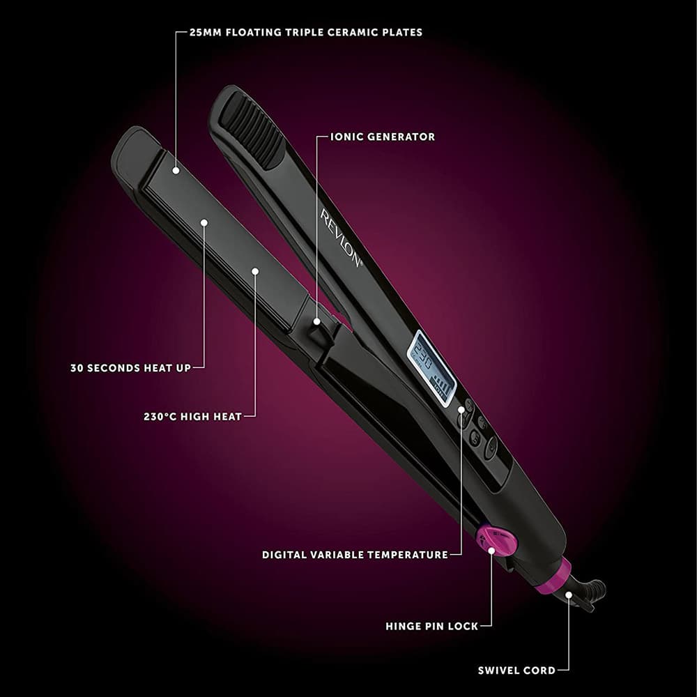 Revlon - Perfect Straight Digital Hair Styler - Black