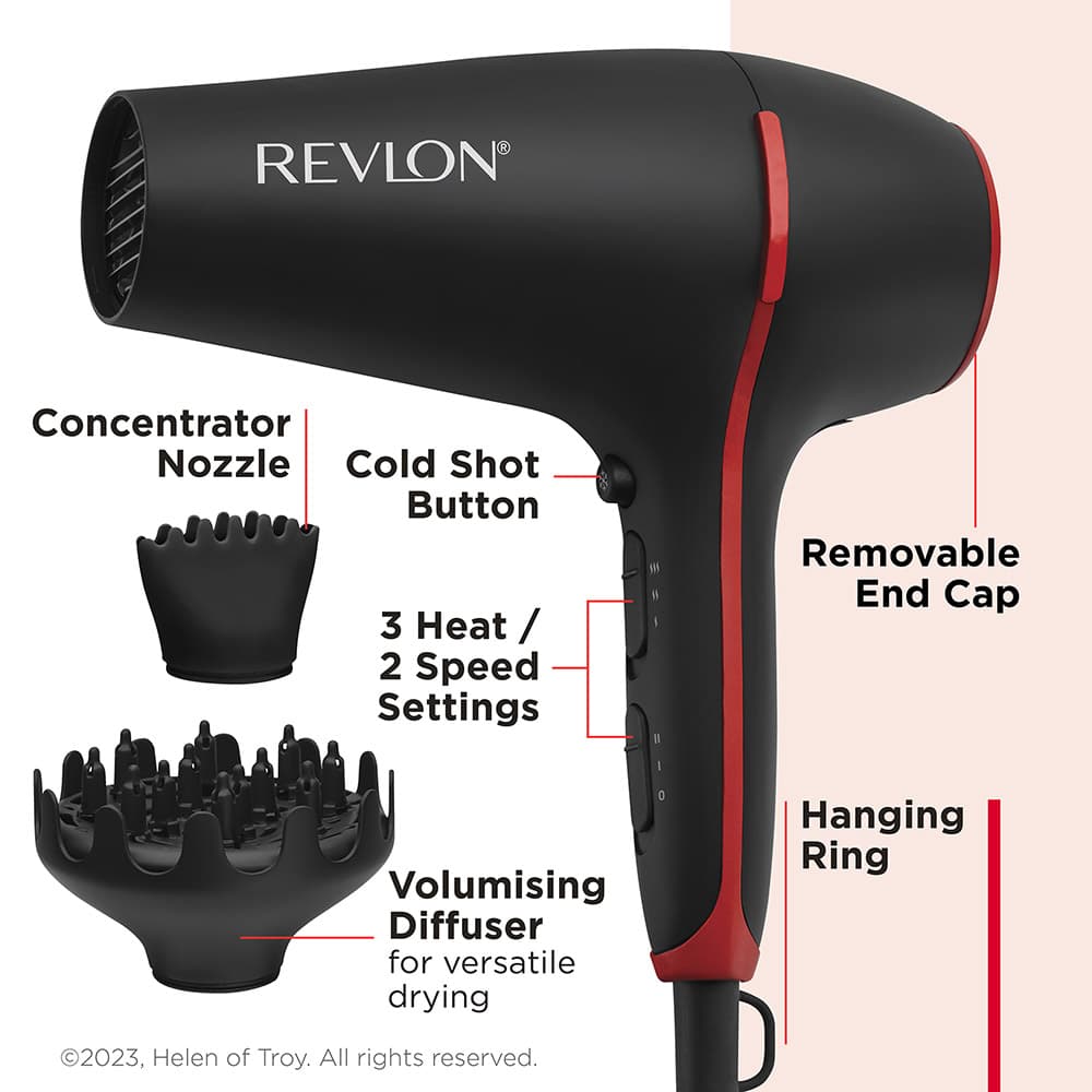 Revlon - SmoothStay Hair Dryer With Volumising Diffuser - Black