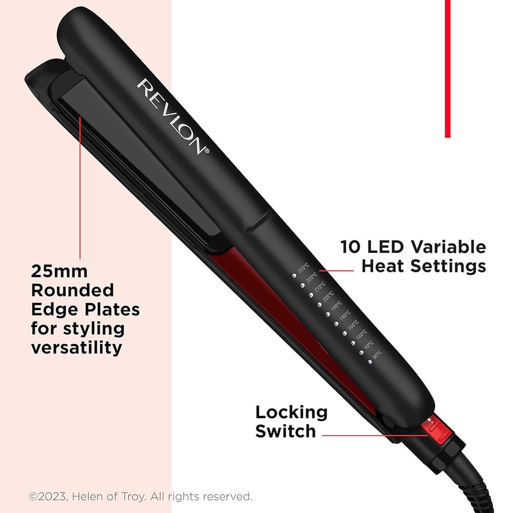 Revlon - SmoothStay Hair Straightener With Travel Pouch - Black