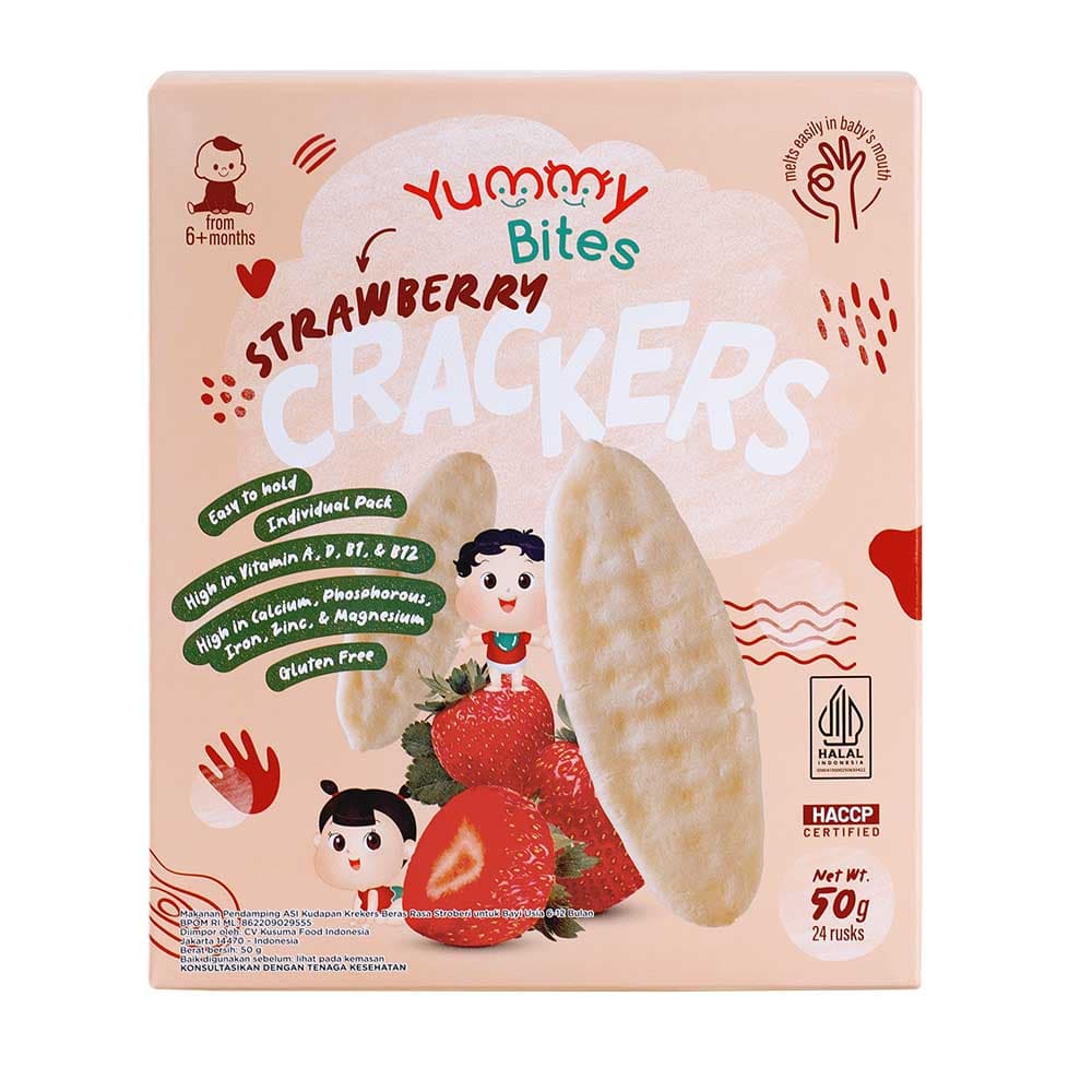 Yummy Bites - Rice Cracker Strawberry Flavour - 50g