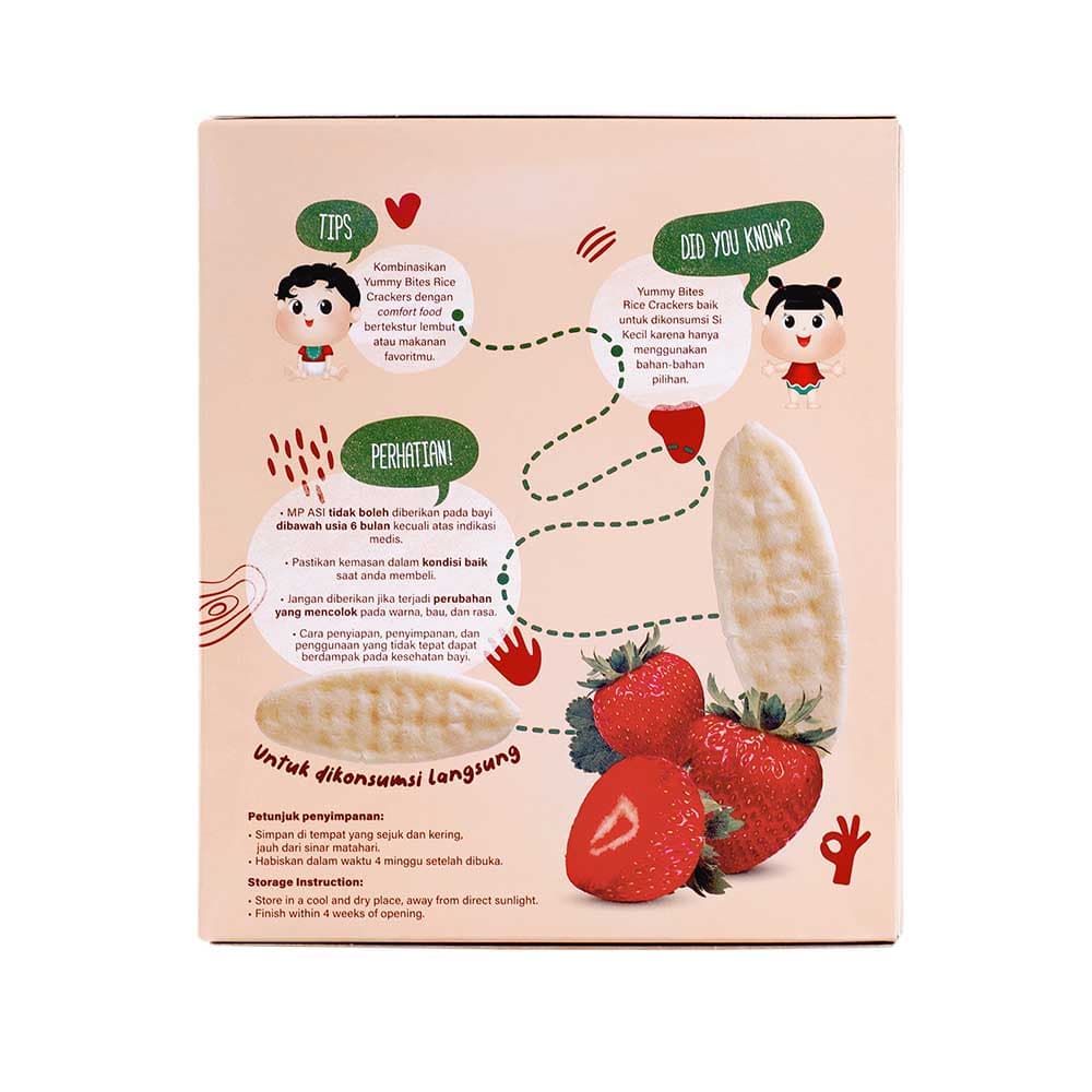 Yummy Bites - Rice Cracker Strawberry Flavour - 50g