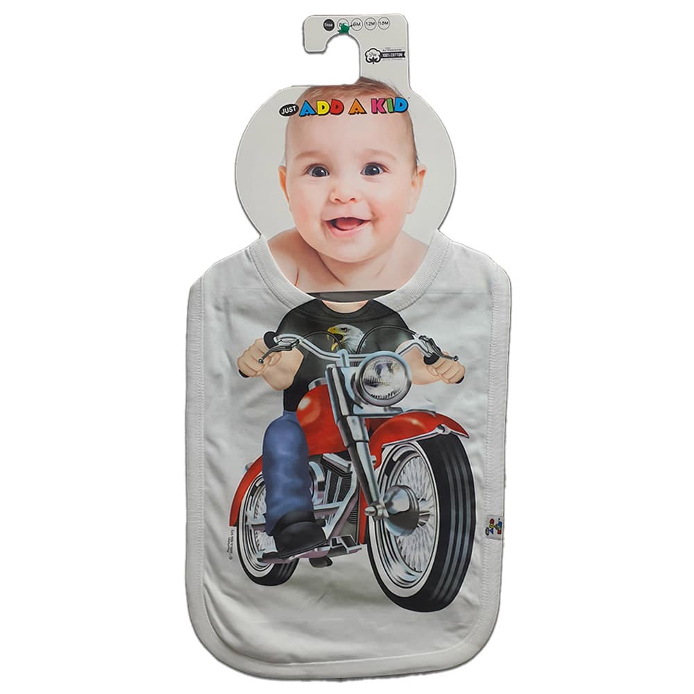 Just Add A Kid - Biker Fat Boy Printed Bib