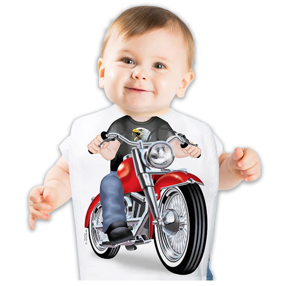 Just Add A Kid - Biker Fat Boy Printed Bib