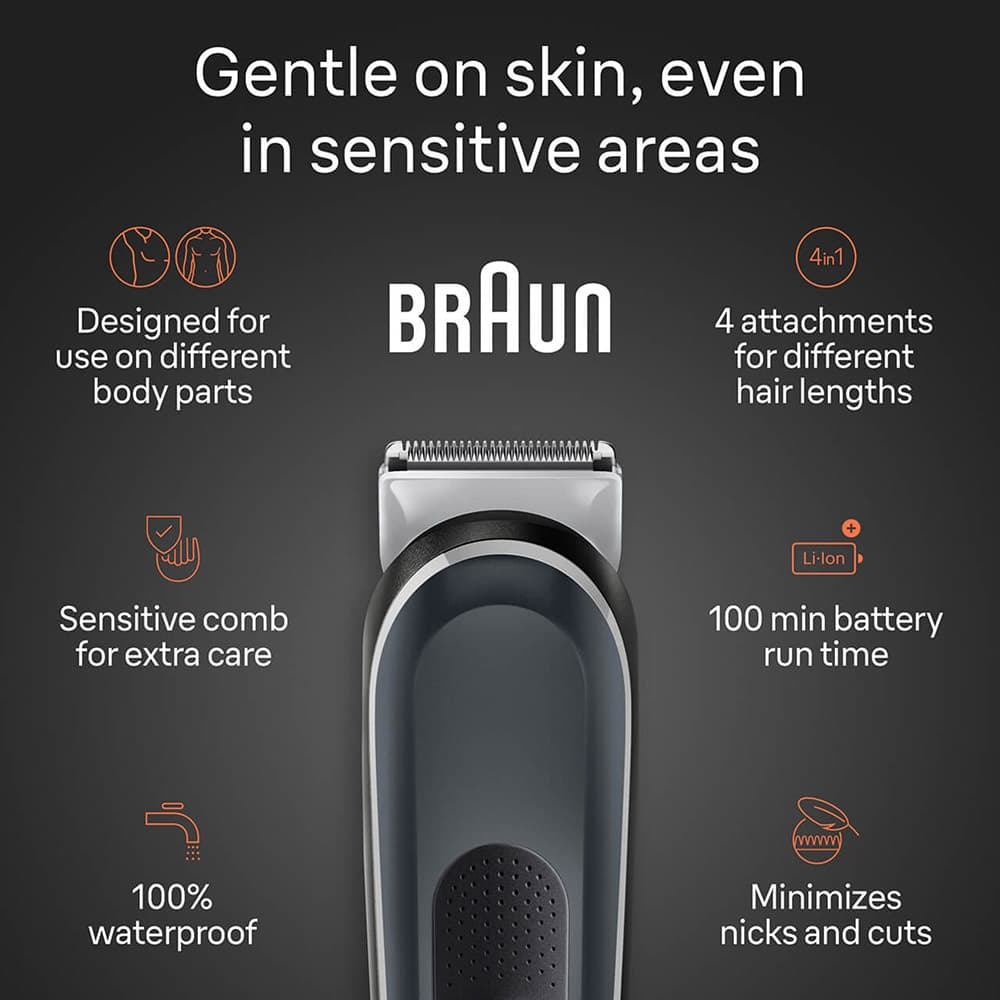 Braun - Series 5 Body Groomer With 4 Grooming Tools - Grey