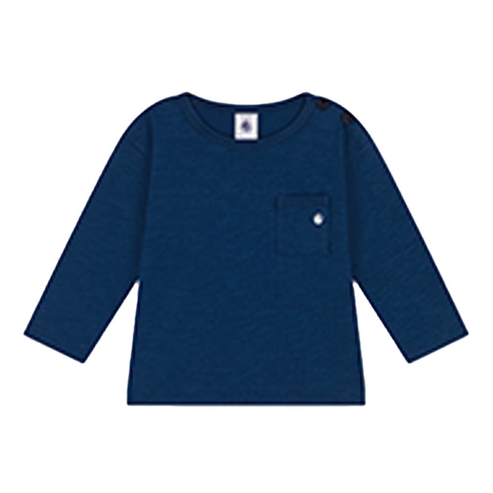 Petit Bateau - Babies Long-Sleeves Slub Jersey Shirt - Blue