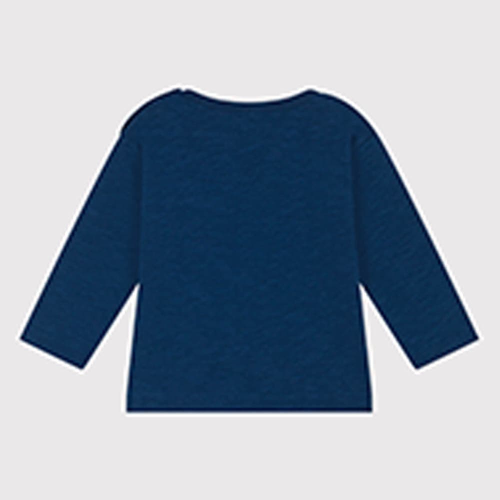 Petit Bateau - Babies Long-Sleeves Slub Jersey Shirt - Blue