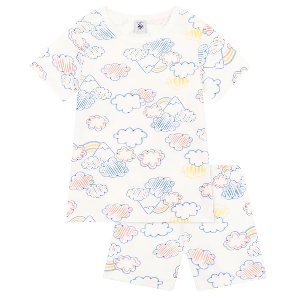 Petit Bateau - Children's Short Cotton Rainbow Print Pyjama Set