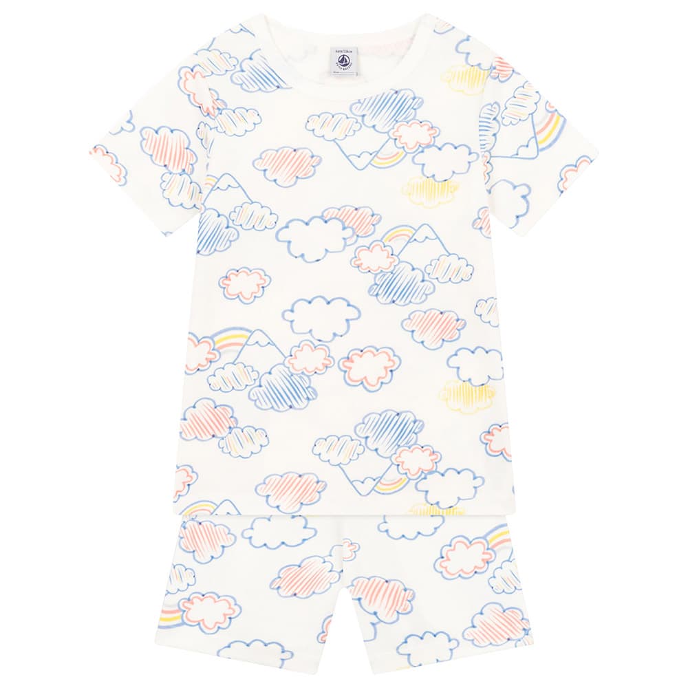 Petit Bateau - Children's Short Cotton Rainbow Print Pyjama Set