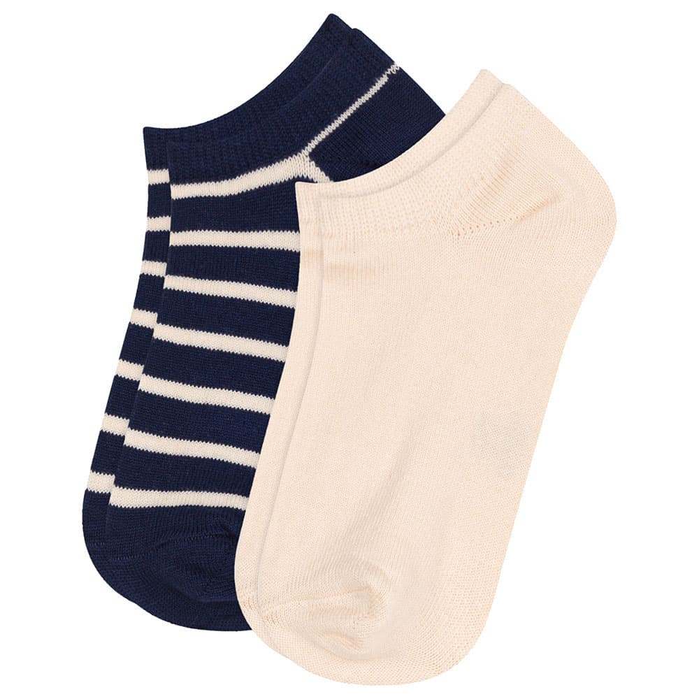 Petit Bateau - 2pc-Set - Boy's Stripy Cotton Socks - Blue/Beige