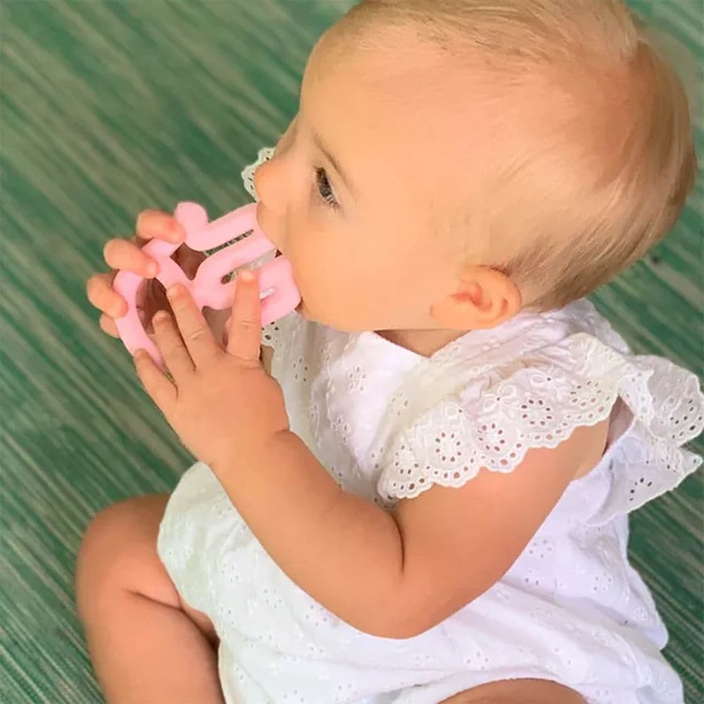 Minikoioi -Pink Bunny Plush Toy With Soother + FREE ONE Silicone Teether