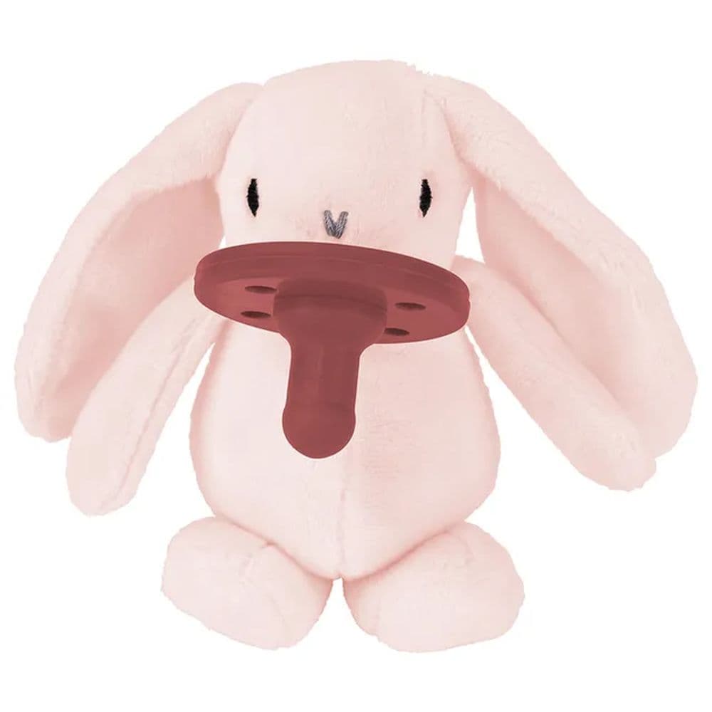 Minikoioi -Pink Bunny Plush Toy With Soother + FREE ONE Silicone Teether