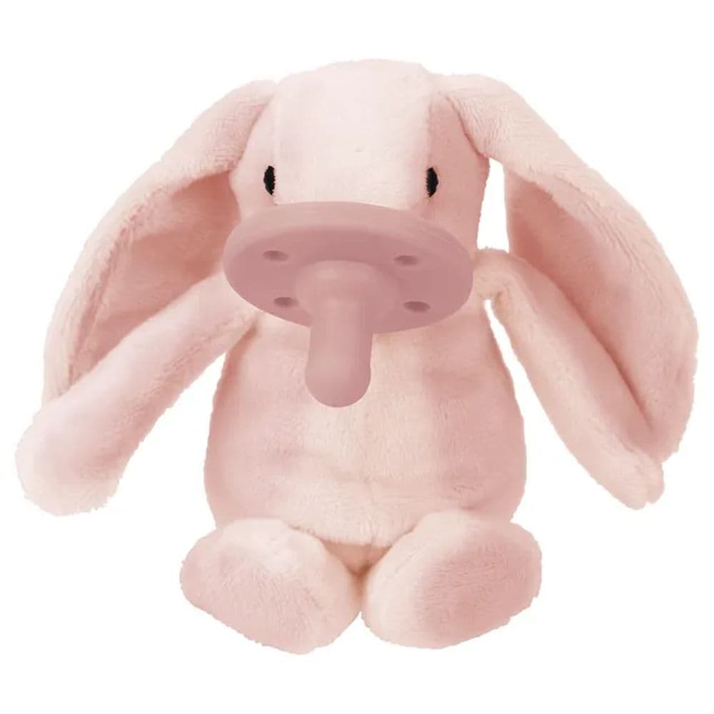 Minikoioi -Pink Bunny Plush Toy With Soother + FREE ONE Silicone Teether