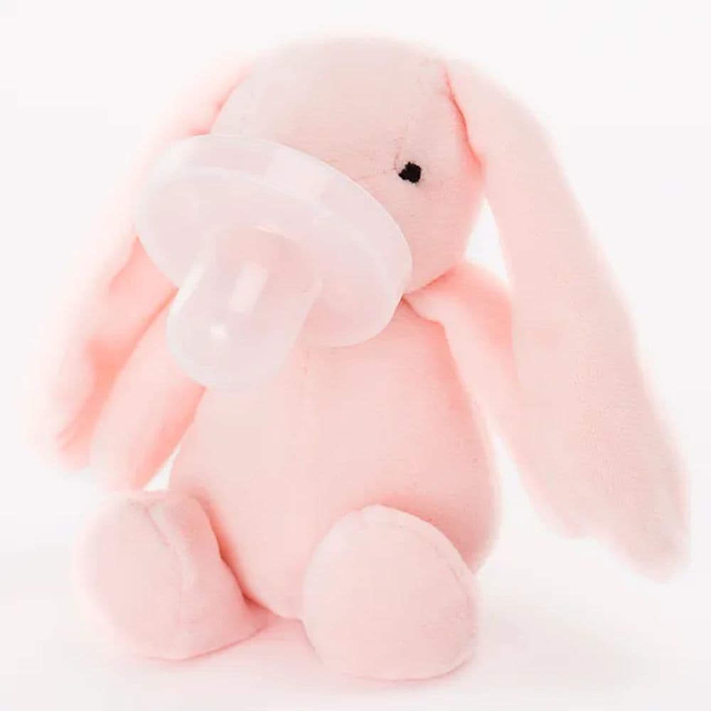 Minikoioi -Pink Bunny Plush Toy With Soother + FREE ONE Silicone Teether