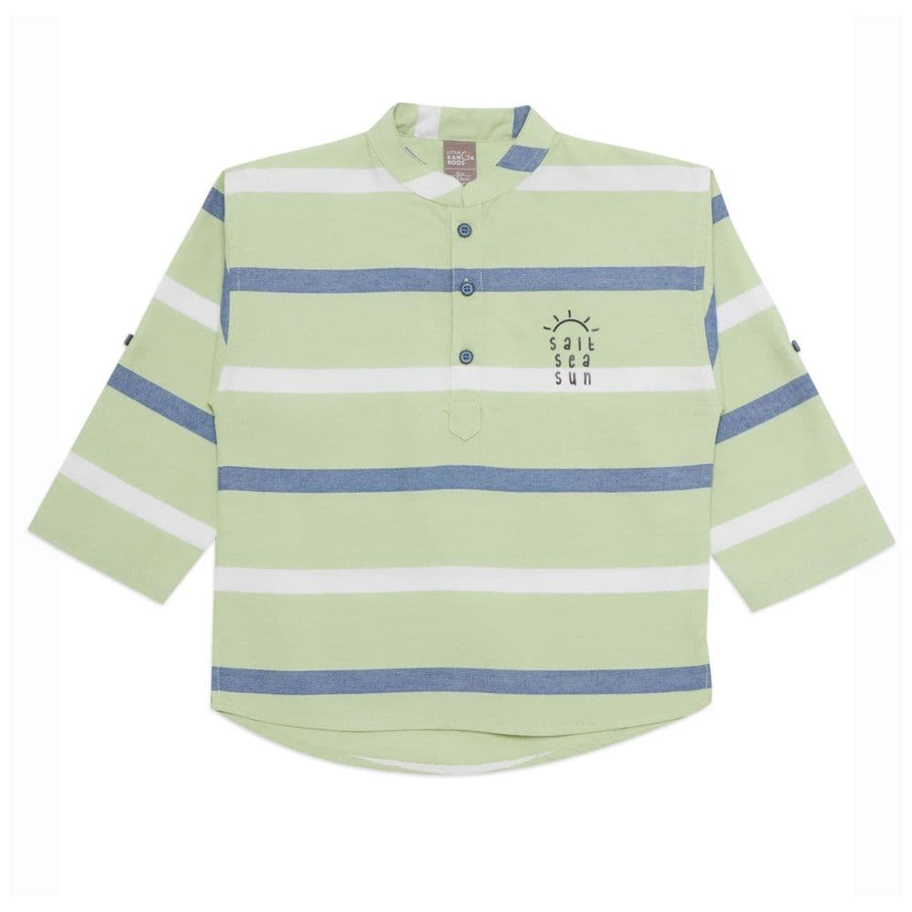 Little Kangaroos - Boy Rollup Shirt - Mint