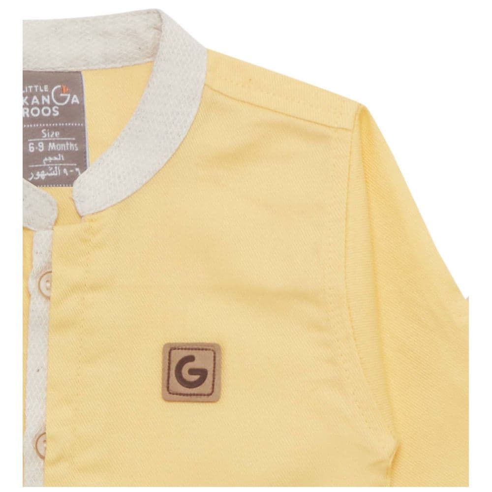 Little Kangaroos - Baby Boy Full Sleeves Shirt - Lemon