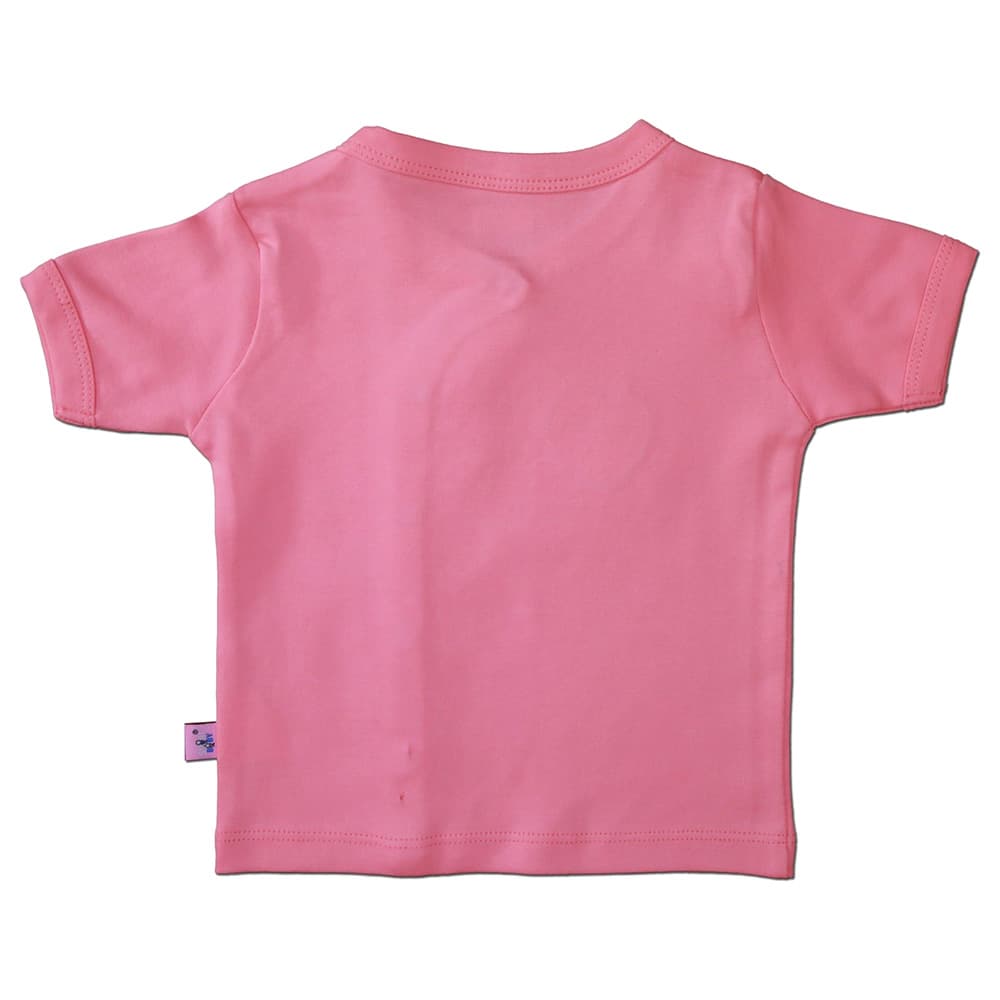 Smart Baby - Baby Girl Short Sleeves Front Button Shirt - Pink