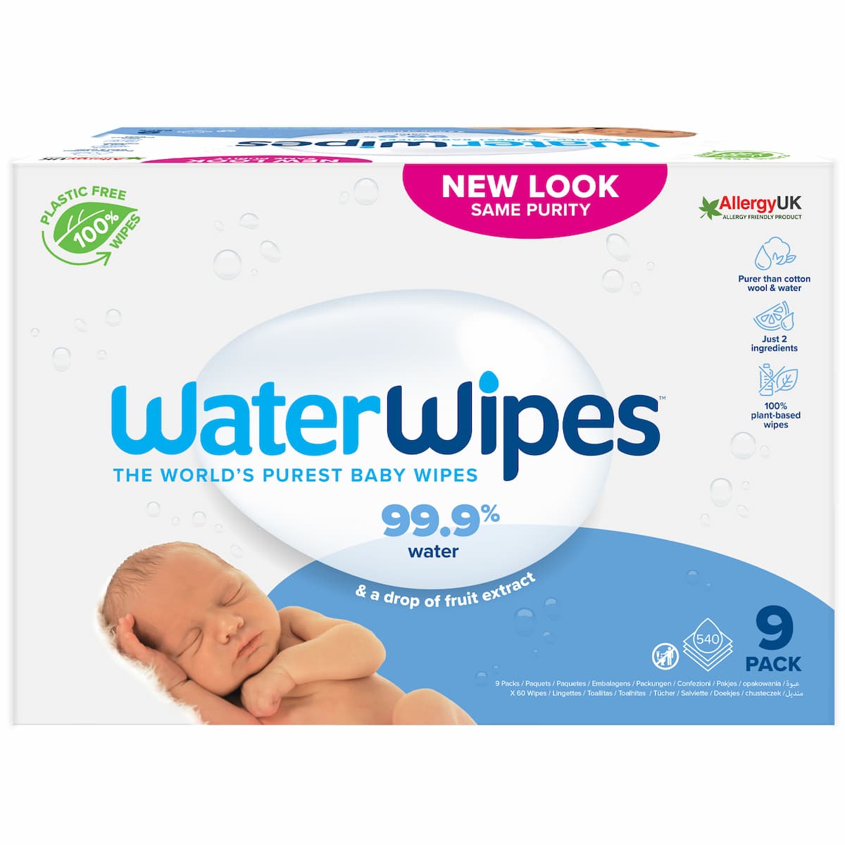 Waterwipes - Original Plastic Free Wet Wipes - 540pcs