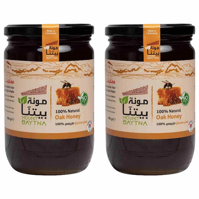 Mounit Baytna - 100% Natural Oak Honey - 900 g - Pack of 2