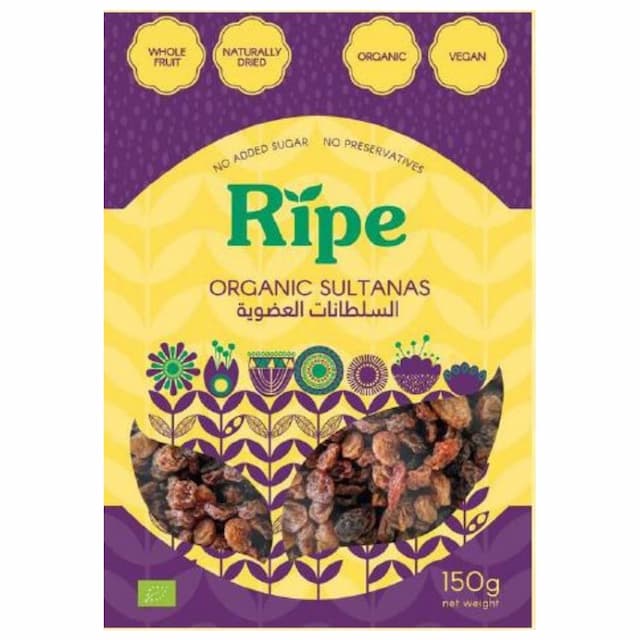 Ripe Organic - Organic Sultanas Dried Fruits - 150 g