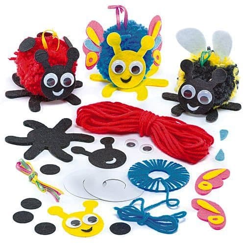 Baker Ross Bug Pom Pom Decorations (Pack of 3)