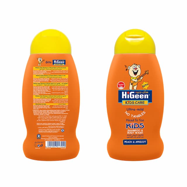 HiGeen - Kids Shampoo - Peach And Apricot - Gito - 250 ml