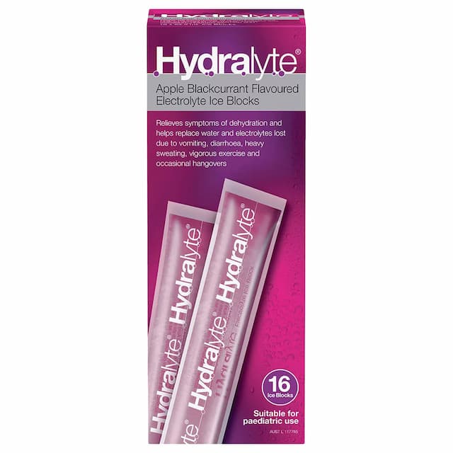 Hydralyte - Electrolyte Ice Blocks - Apple Blackcurrant - Pack of 16