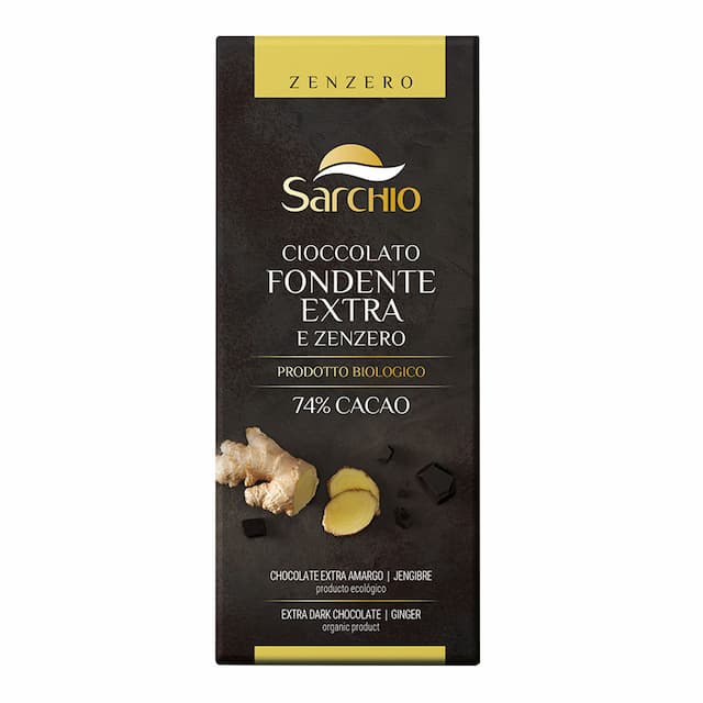 Sarchio - Extra Dark Chocolate Bar With Ginger - 80g