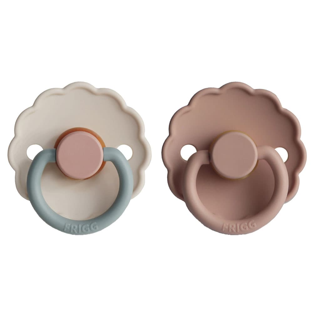 FRIGG - Daisy Latex Pacifier 0-6M - Pack of 2 - S1 - Blush/Cotton Candy